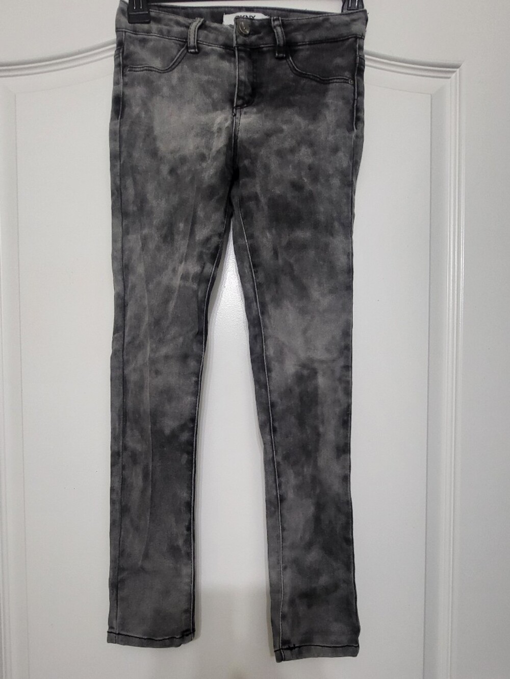 DKNY Gray Tie-Dye Skinny Jeans
